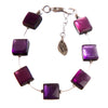 Watch this Space Bracelet, Square Buttons Collection, Berry/Silver