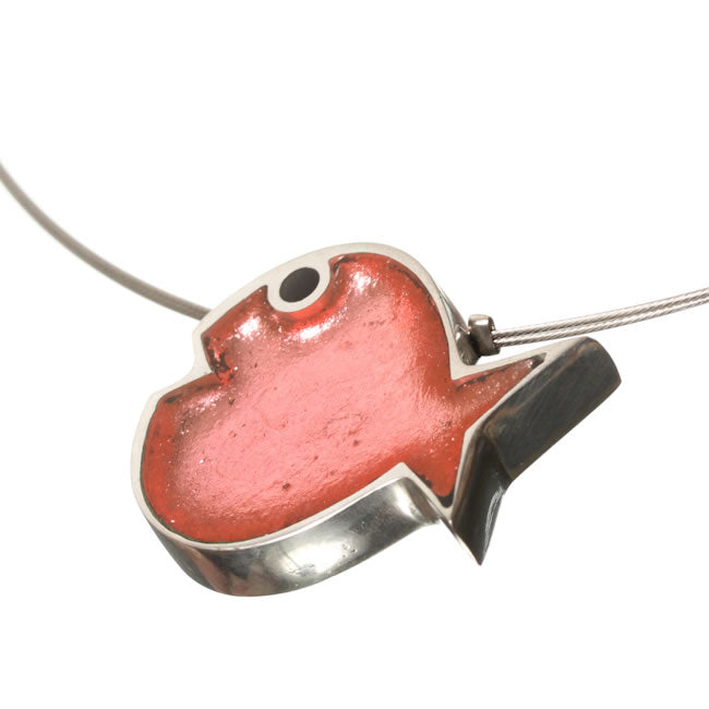 Watch this Space Larger Pendant Necklace from the Bubble Fish Collection, Coral