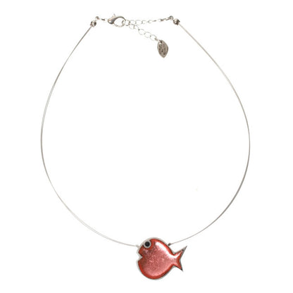 Watch this Space Larger Pendant Necklace from the Bubble Fish Collection, Coral