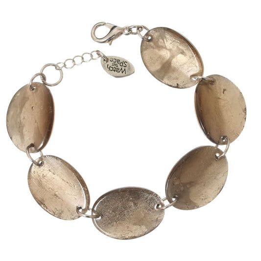 Watch this Space Bracelet from the Curved Oval Collection, Gold/Silver