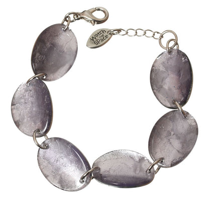 Watch this Space Bracelet from the Curved Oval Collection, Lilac/Silver