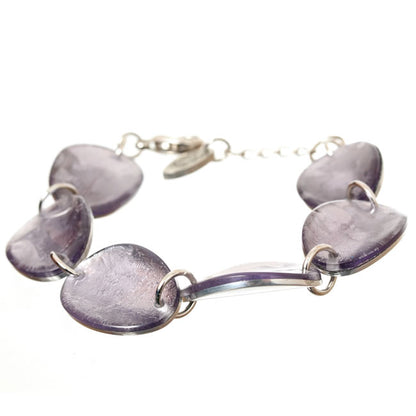 Watch this Space Bracelet from the Curved Oval Collection, Lilac/Silver