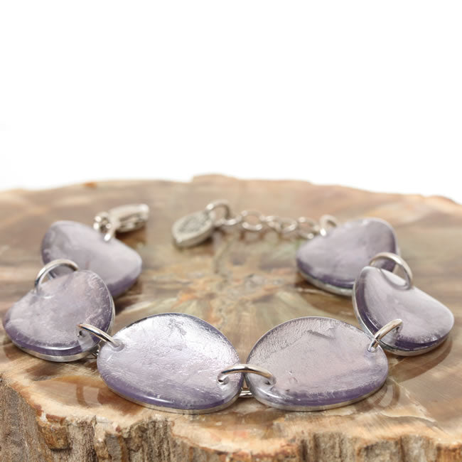 Watch this Space Bracelet from the Curved Oval Collection, Lilac/Silver