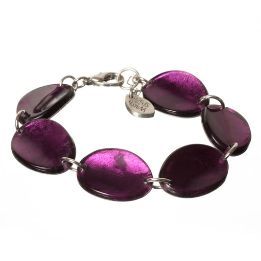 Watch this Space Bracelet from the Curved Oval Collection, Purple/Silver