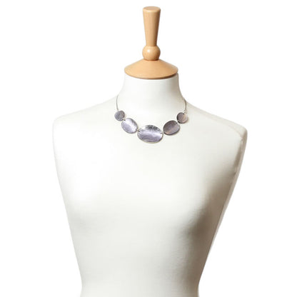 Watch this Space Pendant Necklace from the Curved Oval Collection, Lilac/Silver