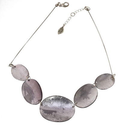 Watch this Space Pendant Necklace from the Curved Oval Collection, Lilac/Silver