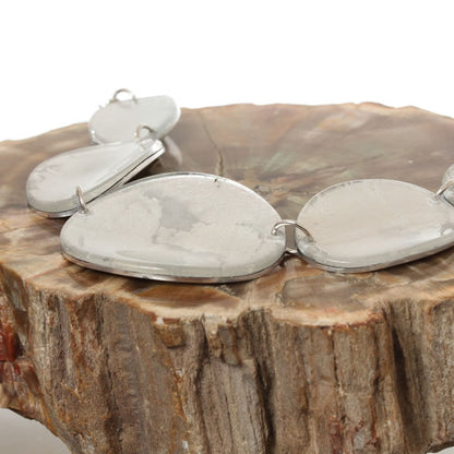 Watch this Space Pendant Necklace from the Curved Oval Collection, Silver/Silver