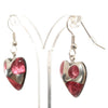 Watch this Space Earrings from the Domed Heart Collection, Rose/Silver.