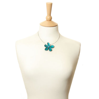 Watch this Space Large Flower Pendant, Flower Extravaganza Collection, Teal