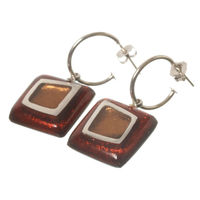Watch this Space Earrings from the Irregular Squares Collection, Amber