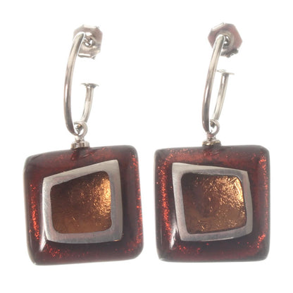 Watch this Space Earrings from the Irregular Squares Collection, Amber