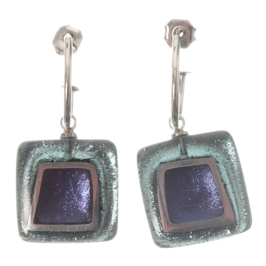 Watch this Space Earrings from the Irregular Squares Collection, Ocean Mist