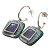 Watch this Space Earrings from the Irregular Squares Collection, Ocean Mist