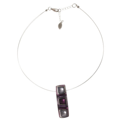 Watch this Space Pendant Necklace from the Irregular Squares Collection, Purple