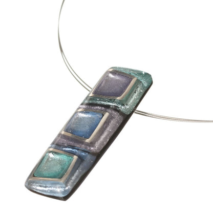 Watch this Space Pendant Necklace from the Irregular Squares Collection, Ocean Mist.