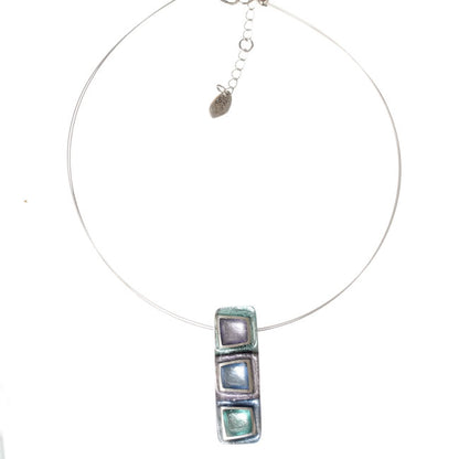 Watch this Space Pendant Necklace from the Irregular Squares Collection, Ocean Mist.