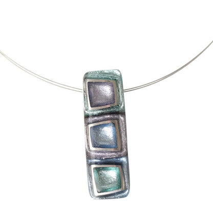 Watch this Space Pendant Necklace from the Irregular Squares Collection, Ocean Mist.