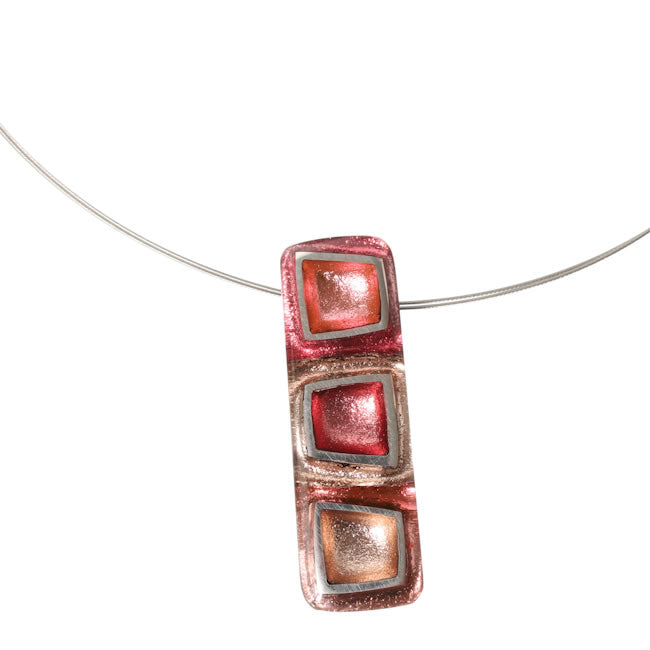 Watch this Space Pendant Necklace from the Irregular Squares Collection, Rose