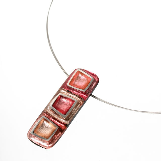 Watch this Space Pendant Necklace from the Irregular Squares Collection, Rose