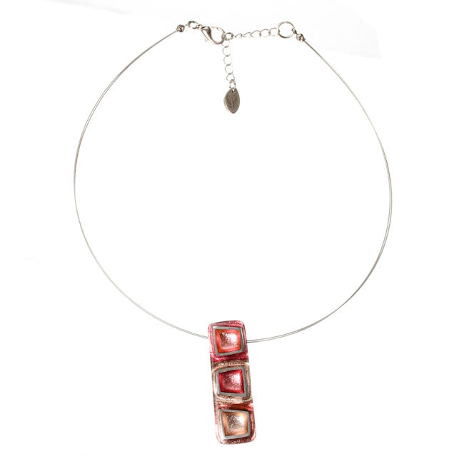 Watch this Space Pendant Necklace from the Irregular Squares Collection, Rose