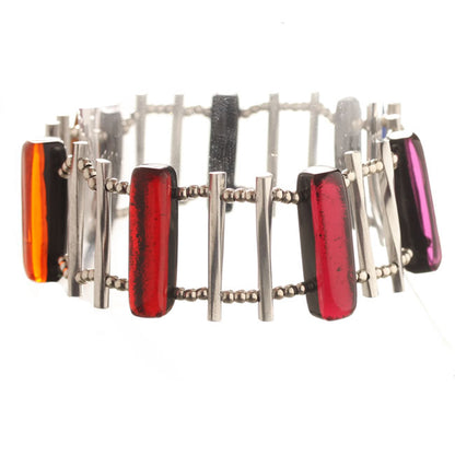 Watch this Space Bracelet from the Matchsticks Collection, Rainbow/Silver