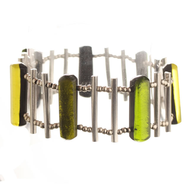 Watch this Space Bracelet from the Matchsticks Collection, Peridot/Silver