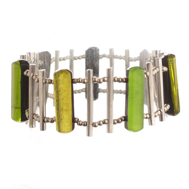Watch this Space Bracelet from the Matchsticks Collection, Peridot/Silver