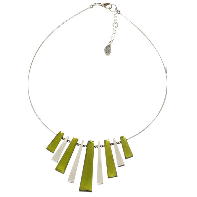 Watch this Space Necklace from the Pin Stripe Collection, Lime/Silver