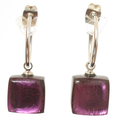 Watch this Space Earrings, Square Buttons Collection, Rainbow/Silver