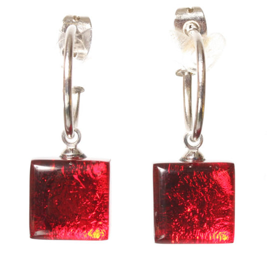 Watch this Space Earrings, Square Buttons Collection, Rio/Silver