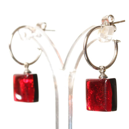 Watch this Space Earrings, Square Buttons Collection, Rio/Silver