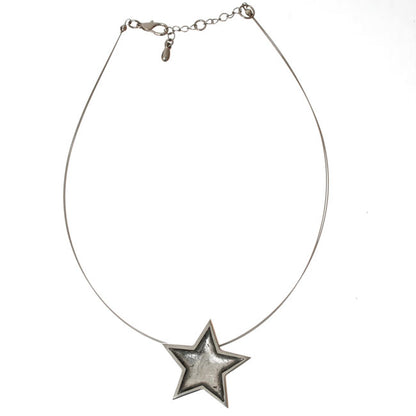 Watch this Space Pendant Necklace from the Pewter Stars Collection, Silver