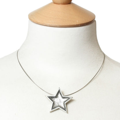 Watch this Space Pendant Necklace from the Pewter Stars Collection, Silver