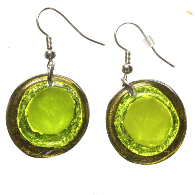 Watch this Space Earrings from the Resin Pebble Collection, Lime.