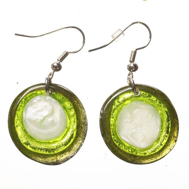 Watch this Space Earrings from the Resin Pebble Collection, Lime.