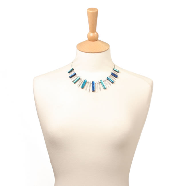 Watch this Space Necklace from the Matchsticks Collection, Turquoise/Silver